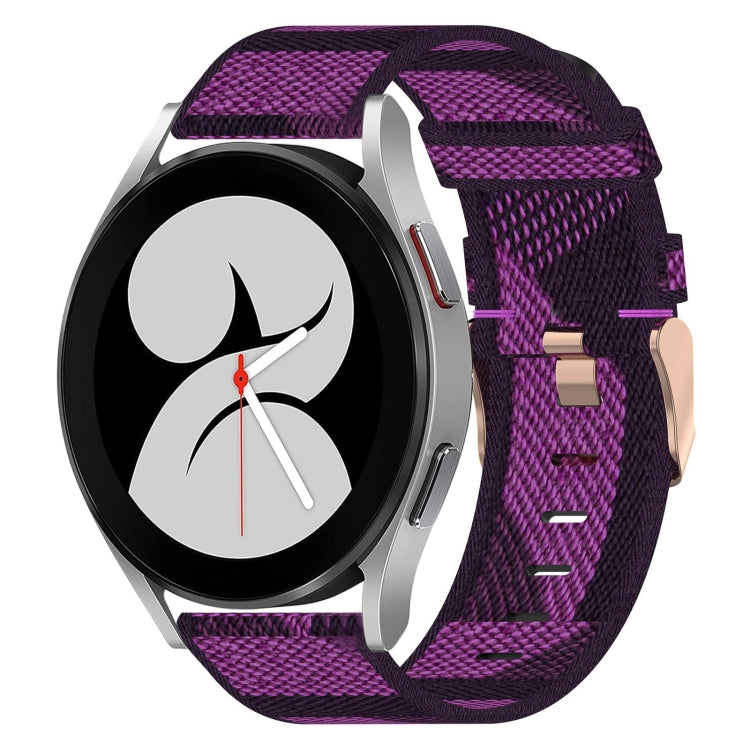 20mm Nylon-Gewebe-Armband, für Samsung Galaxy Watch 4 40mm, für Samsung Galaxy Watch 4 44mm, für Samsung Galaxy Watch 4 Classic 42mm, für Samsung Galaxy Watch 4 Classic 46mm, für Samsung Galaxy Watch 3 41mm, für Samsung Galaxy Watch Active 2 40mm