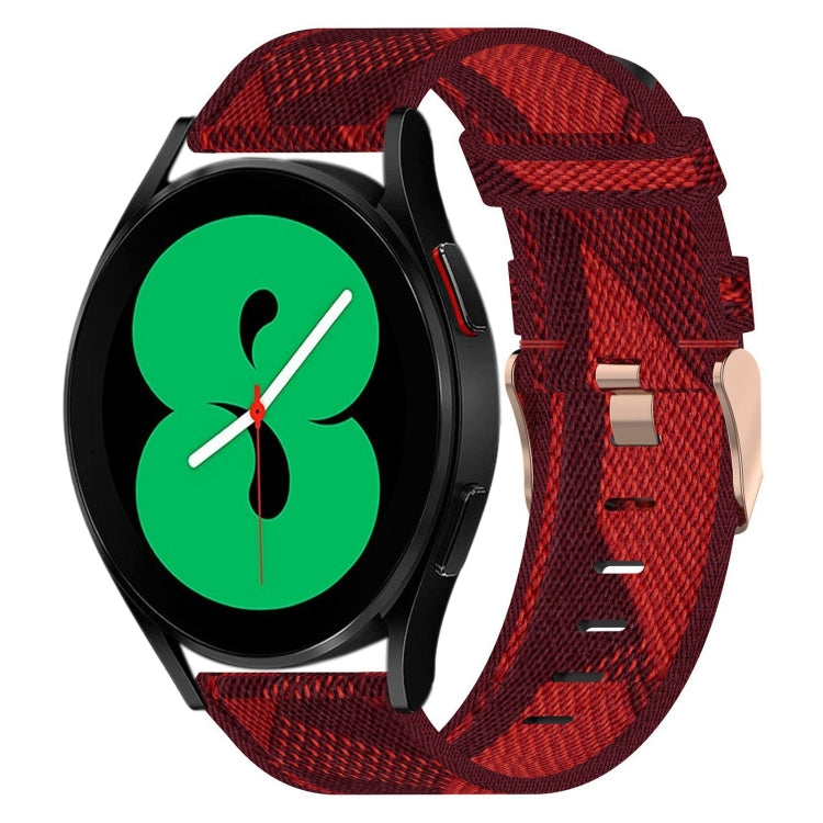 20mm Nylon-Gewebe-Armband, für Samsung Galaxy Watch 4 40mm, für Samsung Galaxy Watch 4 44mm, für Samsung Galaxy Watch 4 Classic 42mm, für Samsung Galaxy Watch 4 Classic 46mm, für Samsung Galaxy Watch 3 41mm, für Samsung Galaxy Watch Active 2 40mm