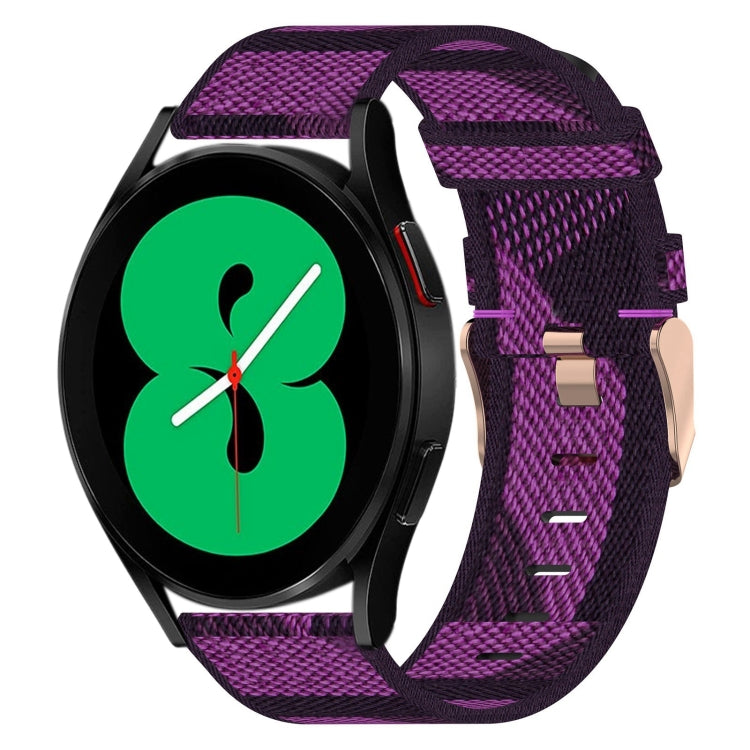 20mm Nylon-Gewebe-Armband, für Samsung Galaxy Watch 4 40mm, für Samsung Galaxy Watch 4 44mm, für Samsung Galaxy Watch 4 Classic 42mm, für Samsung Galaxy Watch 4 Classic 46mm, für Samsung Galaxy Watch 3 41mm, für Samsung Galaxy Watch Active 2 40mm