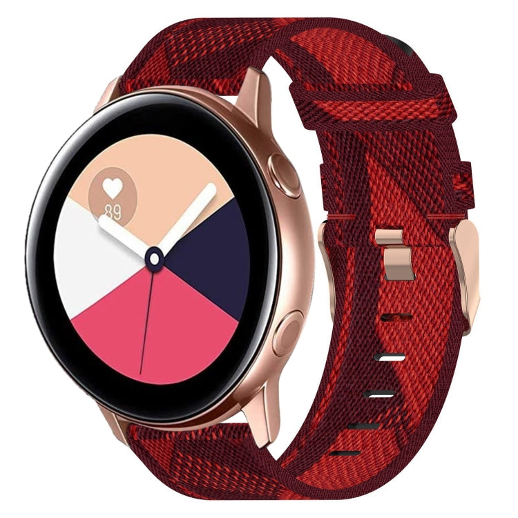 20 mm Nylon Gewebtes Uhrenarmband, für Samsung Galaxy Watch Active 2 44mm, für Samsung Galaxy Watch Active 40mm, für Samsung Galaxy Watch 42mm, für Samsung Gear Sport, für Samsung Gear S2 Classic