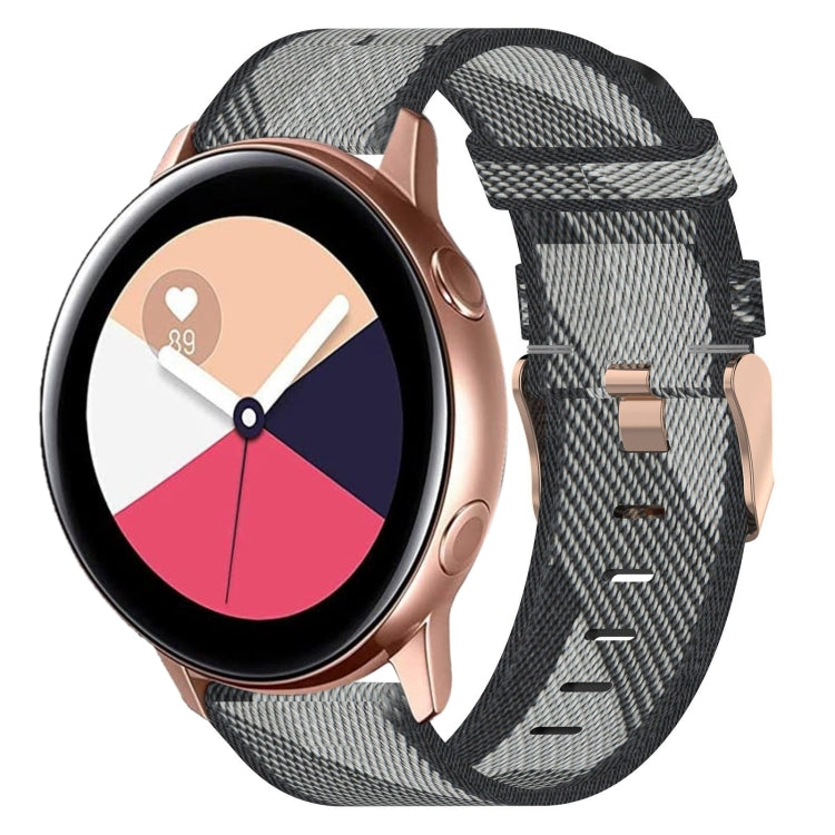 20 mm Nylon Gewebtes Uhrenarmband, für Samsung Galaxy Watch Active 2 44mm, für Samsung Galaxy Watch Active 40mm, für Samsung Galaxy Watch 42mm, für Samsung Gear Sport, für Samsung Gear S2 Classic
