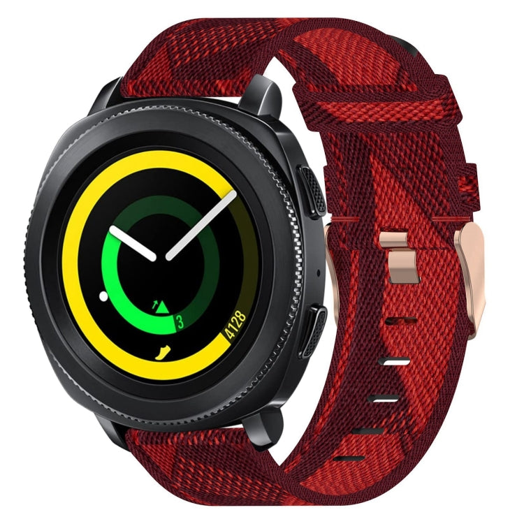 20 mm Nylon Gewebtes Uhrenarmband, für Samsung Galaxy Watch Active 2 44mm, für Samsung Galaxy Watch Active 40mm, für Samsung Galaxy Watch 42mm, für Samsung Gear Sport, für Samsung Gear S2 Classic