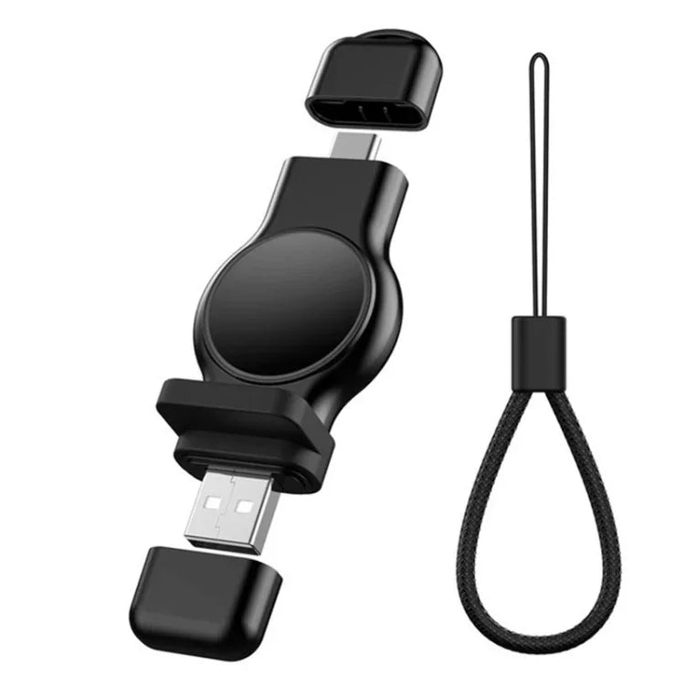 A05 2-in-1 Magnetisches Schnellladegerät mit USB-C-/USB-C-auf-USB-A-Anschluss für Apple Watch