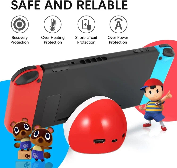 Multifunktionale HDMI-Ladestation als Zubehör für Nintendo Switch, Ladestation