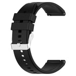 Protruding Head Silicone Strap Silver Buckle, For Huawei Watch GT 42mm/46mm / GT2 46mm 22mm, For Honor Watch GS Pro 22mm, For Honor Magic Watch 2 46mm 22mm, For Huawei Watch GT3 42mm 20mm