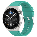 Protruding Head Silicone Strap Silver Buckle, For Huawei Watch GT 42mm/46mm / GT2 46mm 22mm, For Honor Watch GS Pro 22mm, For Honor Magic Watch 2 46mm 22mm, For Huawei Watch GT3 42mm 20mm