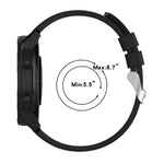 Hervorstehendes Kopf-Silikonarmband mit silberner Schnalle, für Samsung Galaxy Watch Active2 40mm/44mm 20mm, für Samsung Galaxy Watch Active 40mm 20mm, für Samsung Galaxy Watch 42mm 20mm, für Samsung Galaxy Gear Sport/S2 Classic 20mm