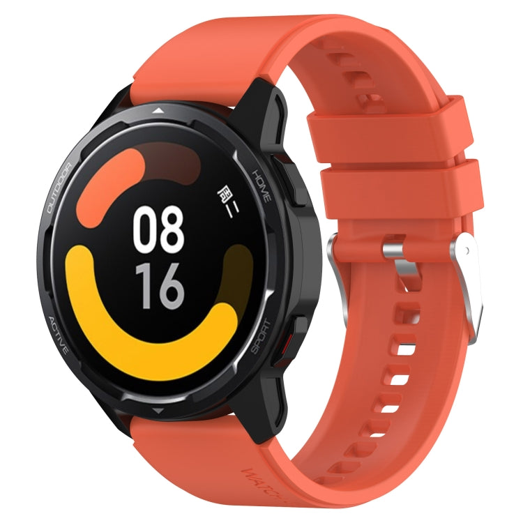 Hervorstehendes Kopf-Silikonarmband mit silberner Schnalle, für Samsung Galaxy Watch Active2 40mm/44mm 20mm, für Samsung Galaxy Watch Active 40mm 20mm, für Samsung Galaxy Watch 42mm 20mm, für Samsung Galaxy Gear Sport/S2 Classic 20mm