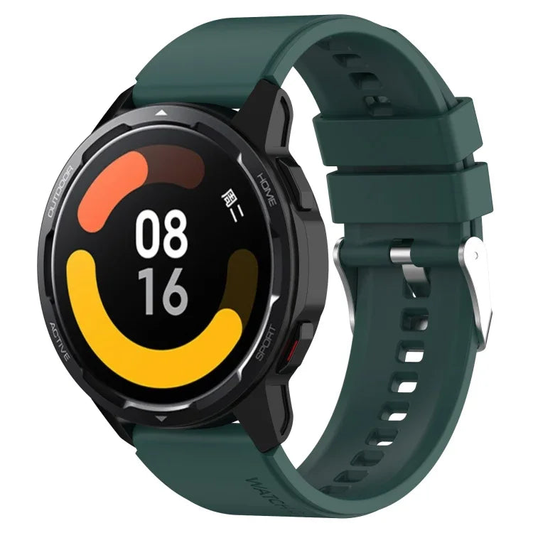 Silikonarmband mit hervorstehendem Kopf, silberne Schnalle, für Samsung Galaxy Watch 46 mm 22 mm