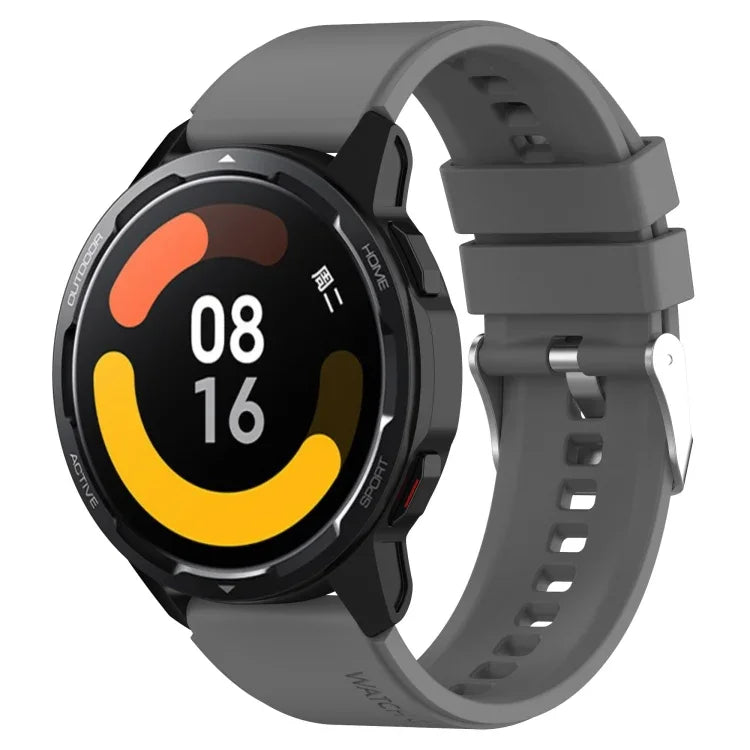 Silikonarmband mit hervorstehendem Kopf, silberne Schnalle, für Samsung Galaxy Watch 46 mm 22 mm