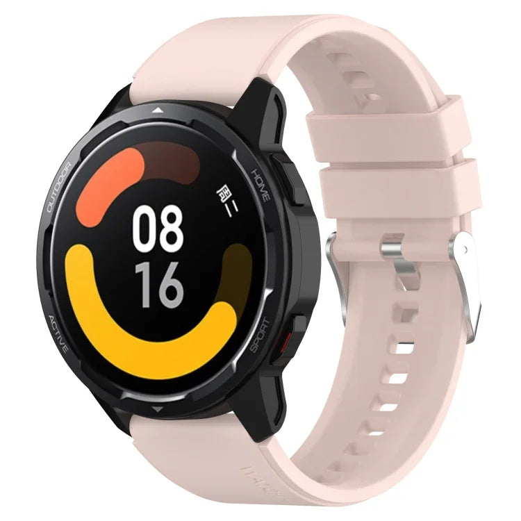 Silikonarmband mit hervorstehendem Kopf, silberne Schnalle, für Samsung Galaxy Watch 46 mm 22 mm
