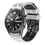 22 mm breites Silikonarmband mit Fußballmuster in zwei Farben, passend für Samsung Galaxy Watch3 (45 mm), Samsung Galaxy Watch (46 mm), Samsung Gear S3 Classic und Samsung Gear S3 Frontier.