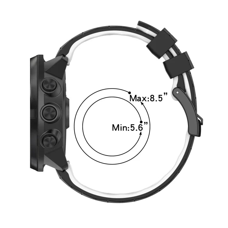 22 mm breites Silikonarmband mit Fußballmuster in zwei Farben, passend für Samsung Galaxy Watch3 (45 mm), Samsung Galaxy Watch (46 mm), Samsung Gear S3 Classic und Samsung Gear S3 Frontier.