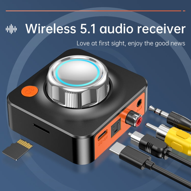 C39HD Bluetooth 5.1 Audioempfänger AUX Koaxial Faser Ausgang Unterstützt TF-Wiedergabe, Bluetooth 5.1 Audioempfänger