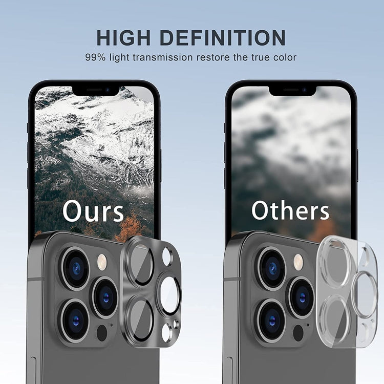 ENKAY Aluminiumlegierung Gehärtete Glasobjektiv-Schutzfolie Für iPhone 14 Pro / 14 Pro Max, Für iPhone 14 Pro / 14 Pro Max