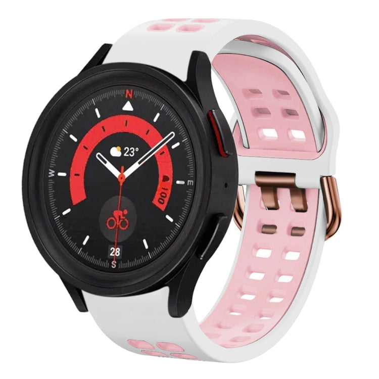 20mm atmungsaktives zweifarbiges Silikonarmband, für Samsung Galaxy Watch 5 40mm, für Samsung Galaxy Watch 5 44mm