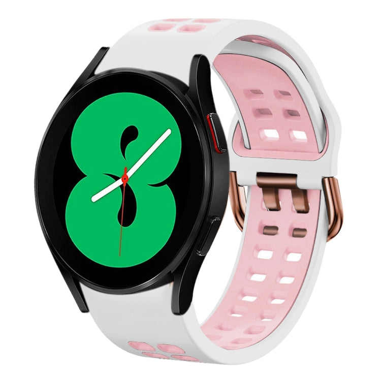 20mm Atmungsaktives Zweifarbiges Silikon-Uhrenarmband, Für Samsung Galaxy Watch 4 44mm, Für Samsung Galaxy Watch 4 Classic 46mm