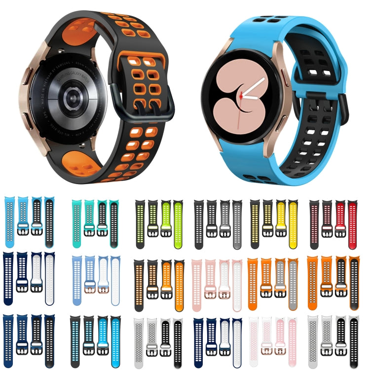 20mm Breathable Two-Color Silicone Watch Band, For Samsung Galaxy Watch 4 44mm, For Samsung Galaxy Watch 4 Classic 46mm