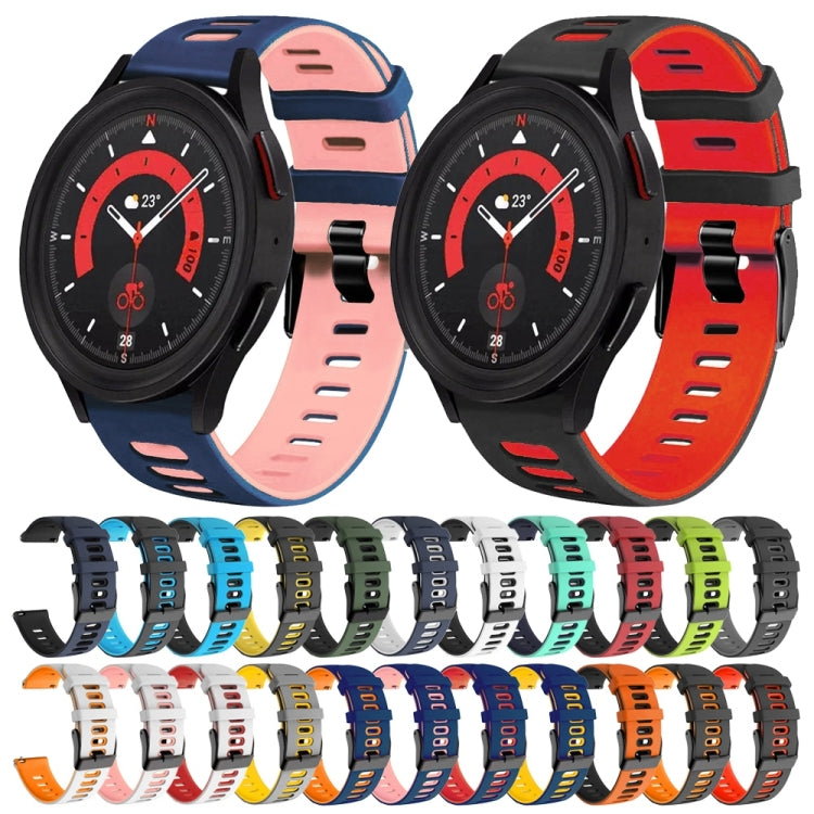20mm Zweifarb-Silikon-Armband, für Samsung Galaxy Watch 5 40mm, für Samsung Galaxy Watch 5 44mm
