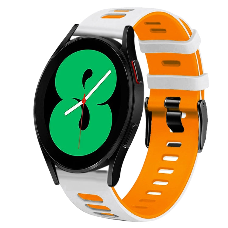 20mm zweifarbiges Silikonarmband, für Samsung Galaxy Watch 4 44mm, für Samsung Galaxy Watch 4 Classic 46mm