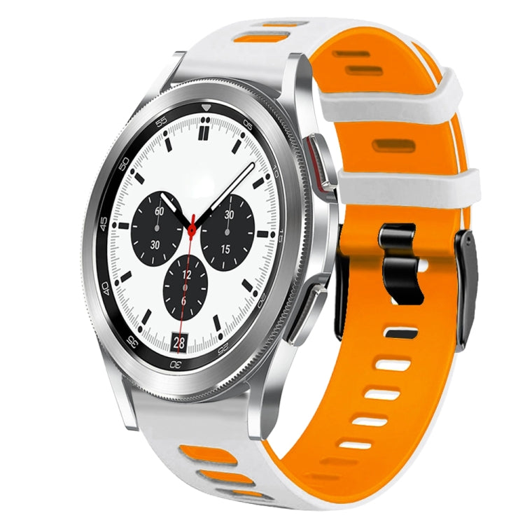 20mm zweifarbiges Silikon-Armband, Für Samsung Galaxy Watch 4 Classic 42mm, Für Samsung Galaxy Watch Active 2