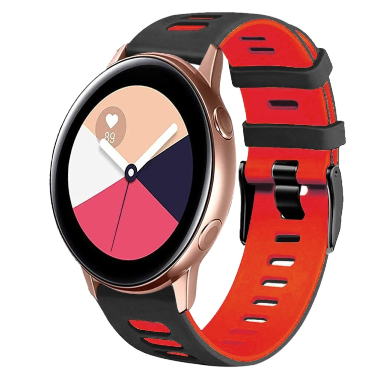 20mm Two-Color Silicone Watch Band, For Samsung Galaxy Watch 4 Classic 42mm, For Samsung Galaxy Watch Active 2