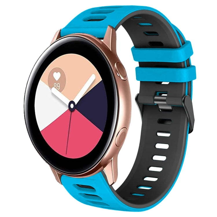20mm Two-Color Silicone Watch Band, For Samsung Galaxy Watch 4 Classic 42mm, For Samsung Galaxy Watch Active 2
