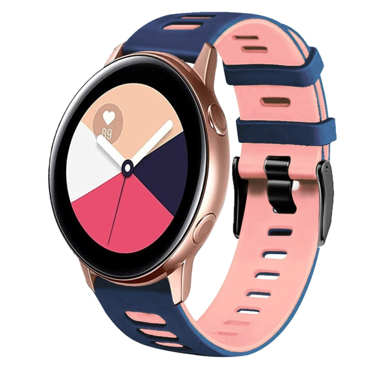 20mm Two-Color Silicone Watch Band, For Samsung Galaxy Watch 4 Classic 42mm, For Samsung Galaxy Watch Active 2