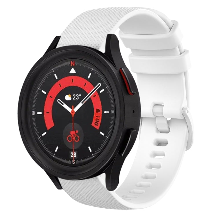 20mm kariertes, einfarbiges Silikonarmband, für Samsung Galaxy Watch5 40mm, für Samsung Galaxy Watch5 44mm, für Samsung Galaxy Watch5 Pro 45mm, für Samsung Galaxy Watch4 40mm