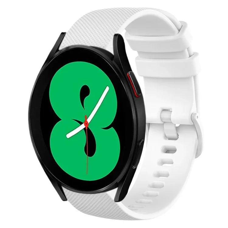 20 mm kariertes, einfarbiges Silikon-Uhrenarmband, für Samsung Galaxy Watch4 44 mm, Samsung Galaxy Watch4 Classic 46 mm, Samsung Galaxy Watch4 Classic 42 mm, Samsung Galaxy Watch Active 2