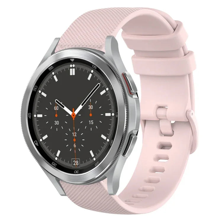 20mm Plaid Solid Color Silicone Watch Band, For Samsung Galaxy Watch4 44mm, For Samsung Galaxy Watch4 Classic 46mm, For Samsung Galaxy Watch4 Classic 42mm, For Samsung Galaxy Watch Active 2
