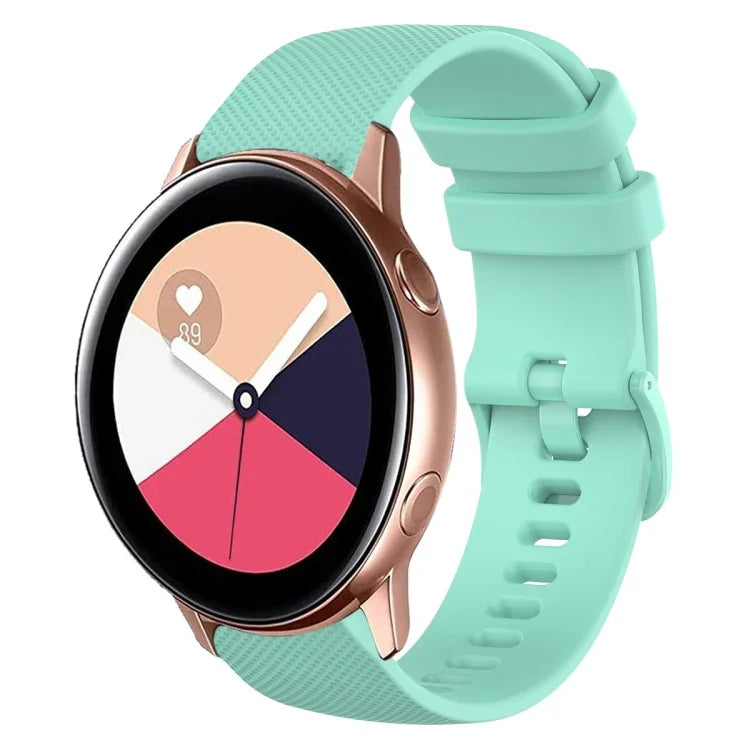 20mm Plaid Solid Color Silicone Watch Band, For Samsung Galaxy Watch4 44mm, For Samsung Galaxy Watch4 Classic 46mm, For Samsung Galaxy Watch4 Classic 42mm, For Samsung Galaxy Watch Active 2