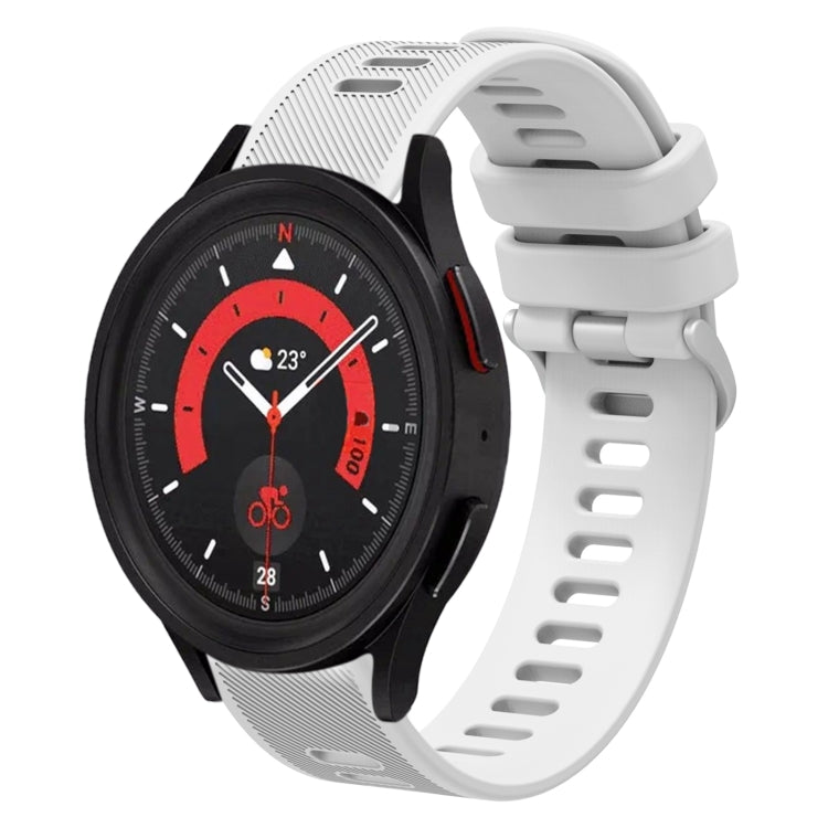 20 mm Twill einfarbiges Silikonarmband, für Samsung Galaxy Watch5 40 mm, für Samsung Galaxy Watch5 44 mm, für Samsung Galaxy Watch5 Pro 45 mm, für Samsung Galaxy Watch4 40 mm