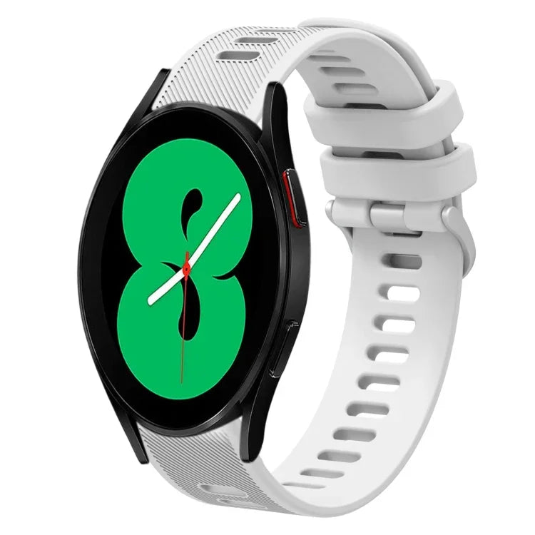 20 mm breites, einfarbiges Silikon-Uhrenarmband aus Köperbindung, passend für Samsung Galaxy Watch4 (44 mm), Samsung Galaxy Watch4 Classic (46 mm), Samsung Galaxy Watch4 Classic (42 mm) und Samsung Galaxy Watch Active 2