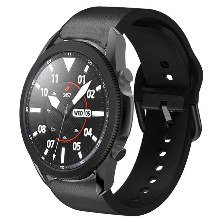 20mm Silicone Adhesive Leather Watch Band, For Samsung Galaxy Watch 5 40mm, For Samsung Galaxy Watch 5 44mm, For Samsung Galaxy Watch 5 Pro 45mm, For Samsung Galaxy Watch 4 40mm, For Samsung Galaxy Watch 4 44mm