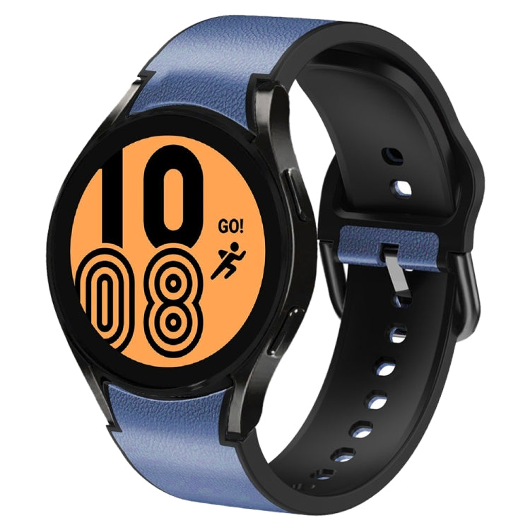 20mm Silicone Adhesive Leather Watch Band, For Samsung Galaxy Watch 5 40mm, For Samsung Galaxy Watch 5 44mm, For Samsung Galaxy Watch 5 Pro 45mm, For Samsung Galaxy Watch 4 40mm, For Samsung Galaxy Watch 4 44mm