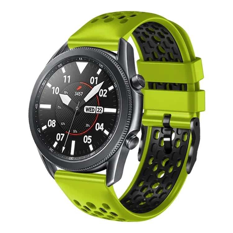 22mm Two-Color Breathable Silicone Watch Band, For Samsung Galaxy Watch3 45mm, For Samsung Galaxy Watch 46mm, For Samsung Gear S3 Classic, For Samsung Gear S3 Frontier