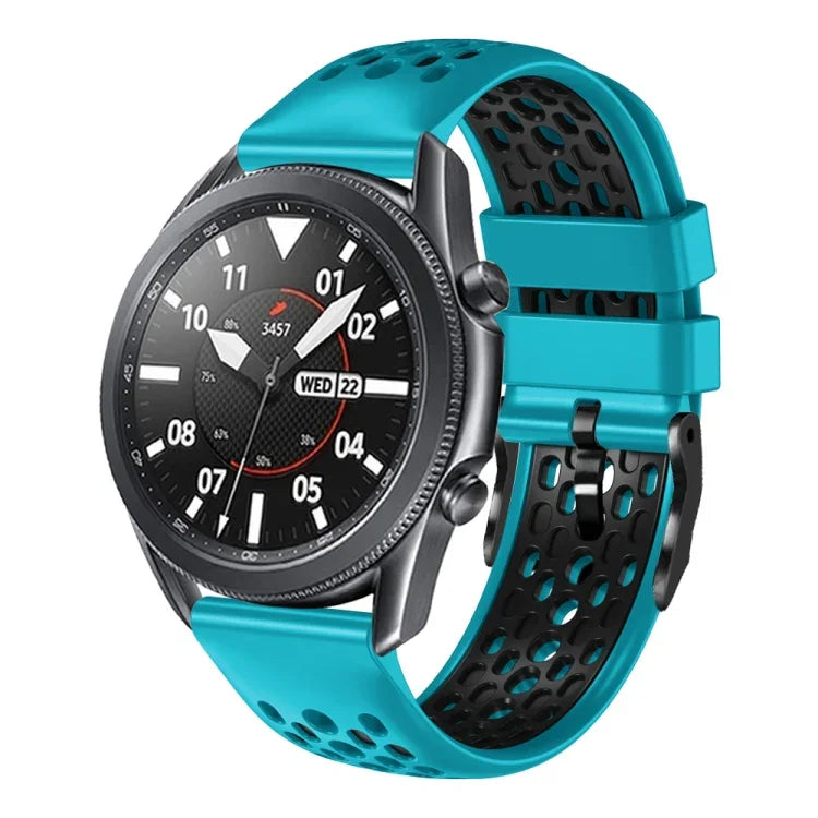 22mm Two-Color Breathable Silicone Watch Band, For Samsung Galaxy Watch3 45mm, For Samsung Galaxy Watch 46mm, For Samsung Gear S3 Classic, For Samsung Gear S3 Frontier