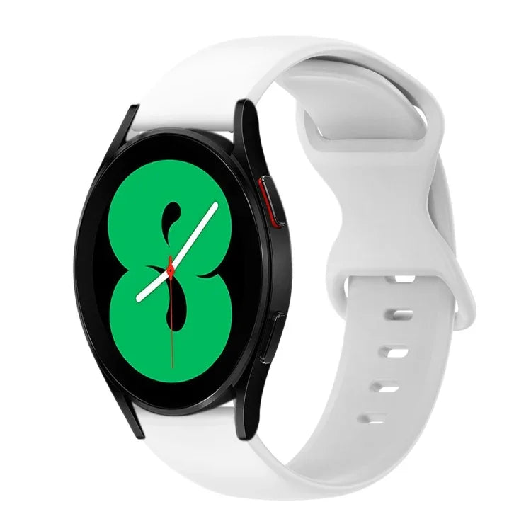 20-mm-Silikonarmband mit Faltschließe in Unifarbe, passend für Samsung Galaxy Watch 4 (44 mm), Samsung Galaxy Watch 4 Classic (46 mm), Samsung Galaxy Watch 4 Classic (42 mm) und Samsung Galaxy Watch Active 2