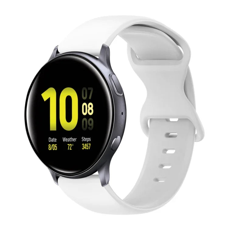 20-mm-Silikonarmband mit Faltschließe in Unifarbe, passend für Samsung Galaxy Watch 4 (44 mm), Samsung Galaxy Watch 4 Classic (46 mm), Samsung Galaxy Watch 4 Classic (42 mm) und Samsung Galaxy Watch Active 2