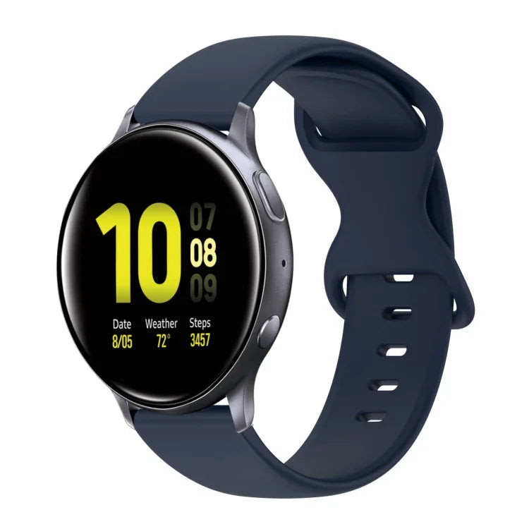 20-mm-Silikonarmband mit Faltschließe in Unifarbe, passend für Samsung Galaxy Watch 4 (44 mm), Samsung Galaxy Watch 4 Classic (46 mm), Samsung Galaxy Watch 4 Classic (42 mm) und Samsung Galaxy Watch Active 2