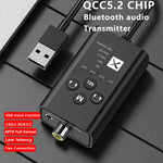 T9 Niedrige Latenz 5.2 Bluetooth Audio-Sender Unterstützt Glasfaser Koaxial APTX Vollserie, Mit USB-Kabel, Ohne Kabel