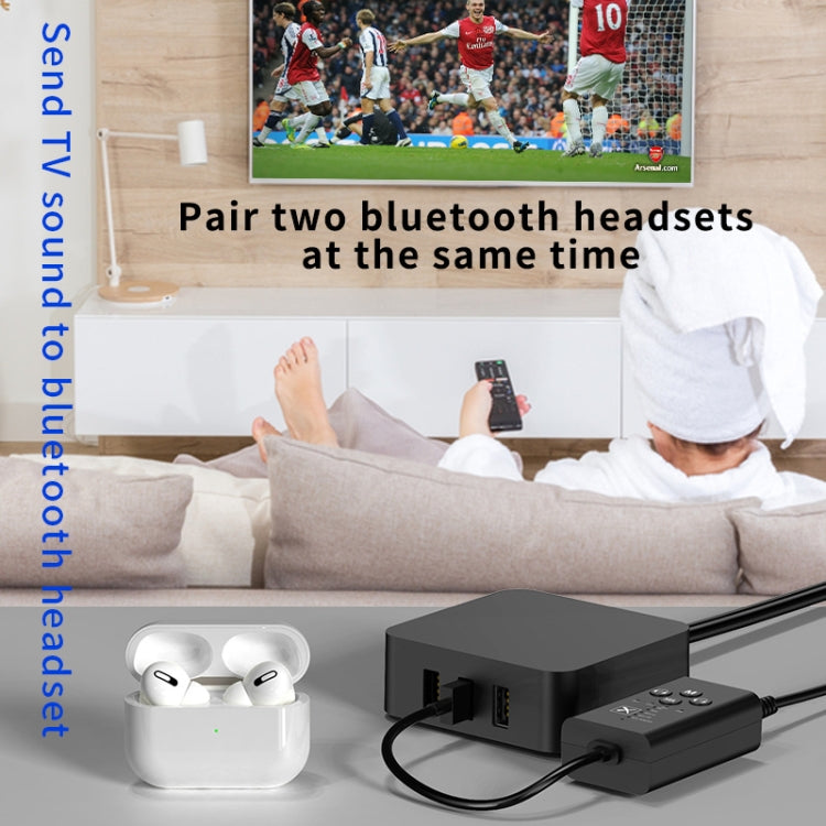 T9 Niedrige Latenz 5.2 Bluetooth Audio-Sender Unterstützt Glasfaser Koaxial APTX Vollserie, Mit USB-Kabel, Ohne Kabel