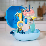 MoFun 2029A 2-in-1 Babyrassel & Beißring, 6-teiliges Set mit Wal-Aufbewahrungsbox, 2029A