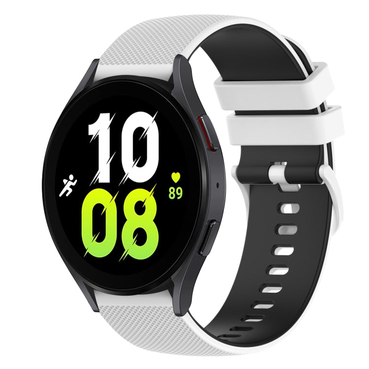 20mm kariertes zweifarbiges Silikon-Uhrenarmband, für Samsung Galaxy Watch5 44mm, für Samsung Galaxy Watch5 Pro 45mm, für Samsung Galaxy Watch4 40mm, für Samsung Galaxy Watch4 44mm