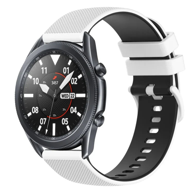 22 mm kariertes, zweifarbiges Silikon-Uhrenarmband, für Samsung Galaxy Watch3 45 mm, Samsung Galaxy Watch 46 mm, Samsung Gear S3 Classic, Samsung Gear S3 Frontier