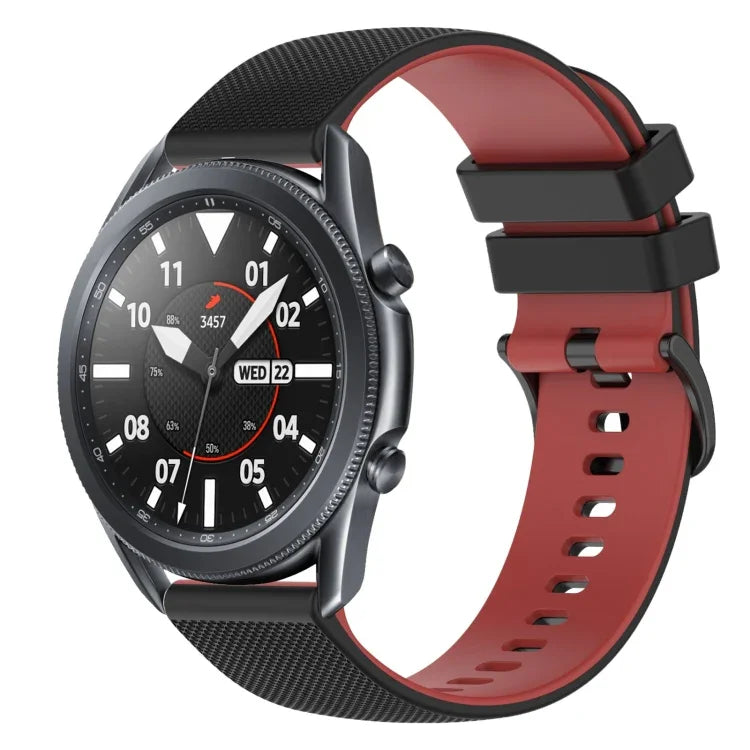 22 mm kariertes, zweifarbiges Silikon-Uhrenarmband, für Samsung Galaxy Watch3 45 mm, Samsung Galaxy Watch 46 mm, Samsung Gear S3 Classic, Samsung Gear S3 Frontier