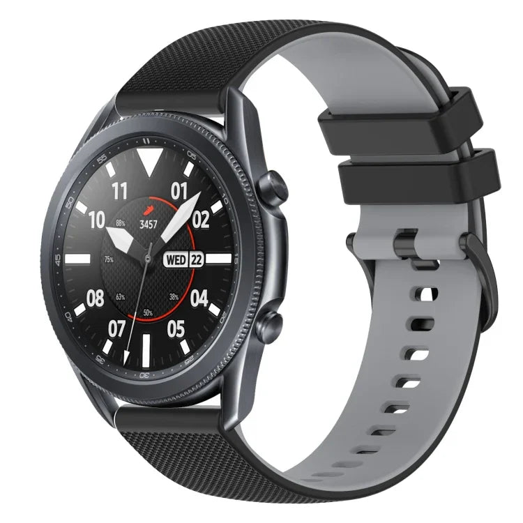 22 mm kariertes, zweifarbiges Silikon-Uhrenarmband, für Samsung Galaxy Watch3 45 mm, Samsung Galaxy Watch 46 mm, Samsung Gear S3 Classic, Samsung Gear S3 Frontier