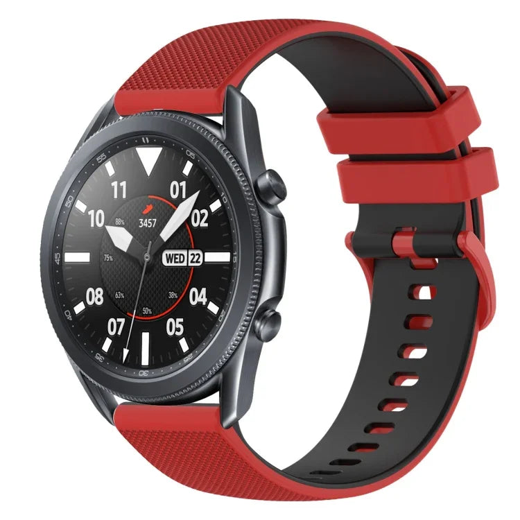 22 mm kariertes, zweifarbiges Silikon-Uhrenarmband, für Samsung Galaxy Watch3 45 mm, Samsung Galaxy Watch 46 mm, Samsung Gear S3 Classic, Samsung Gear S3 Frontier