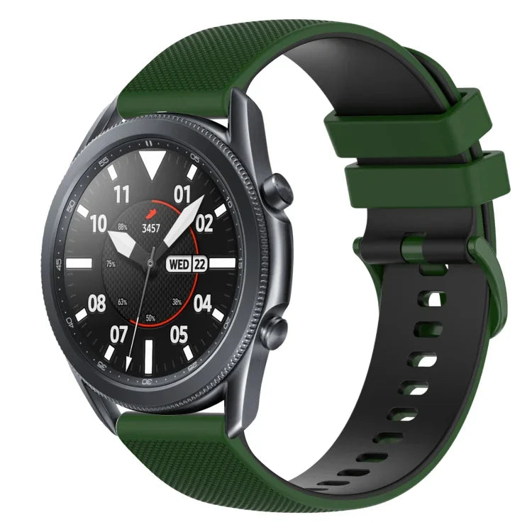 22 mm kariertes, zweifarbiges Silikon-Uhrenarmband, für Samsung Galaxy Watch3 45 mm, Samsung Galaxy Watch 46 mm, Samsung Gear S3 Classic, Samsung Gear S3 Frontier
